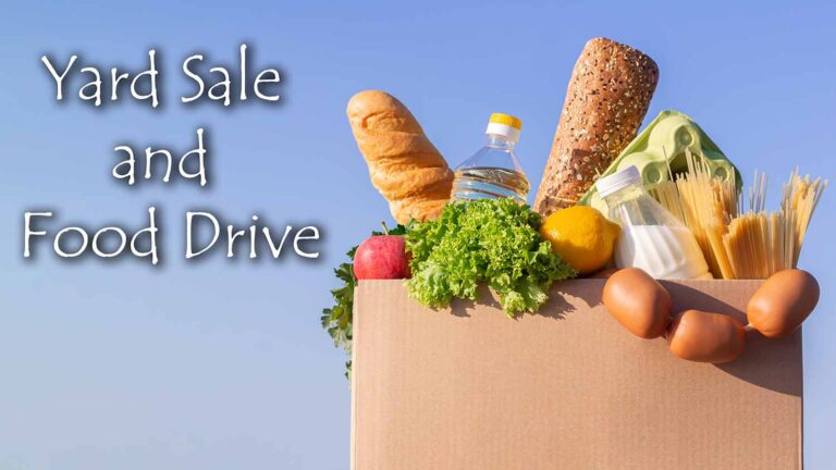 2025 yard sale and food drive